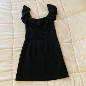 French Connection Size 6 Ruffle Top Black Minidress